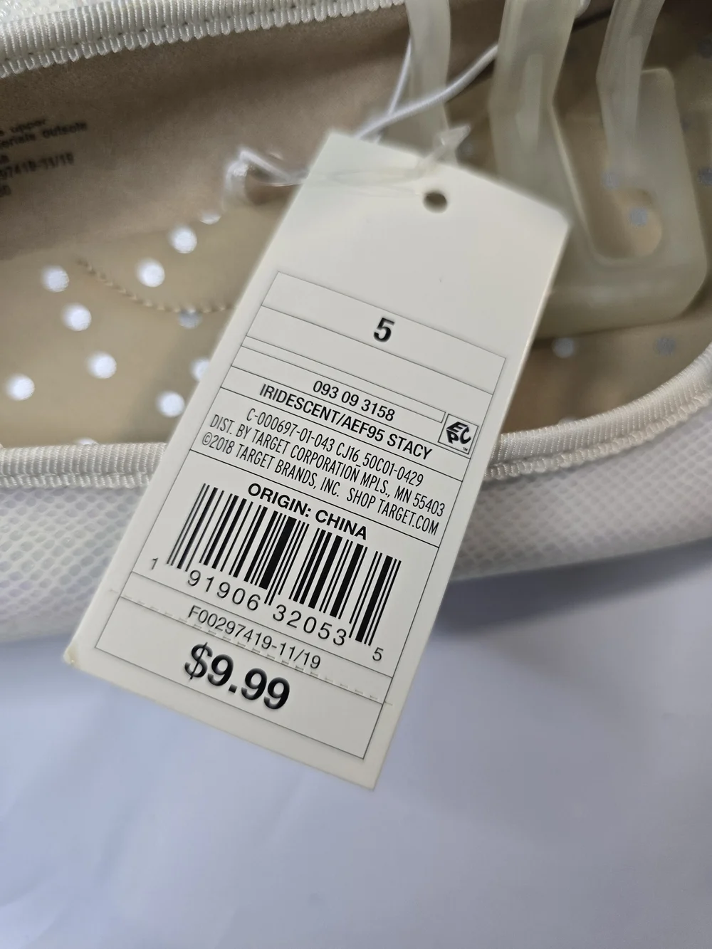 Cat & Jack Girls White Ballet Flats with Bow Trim